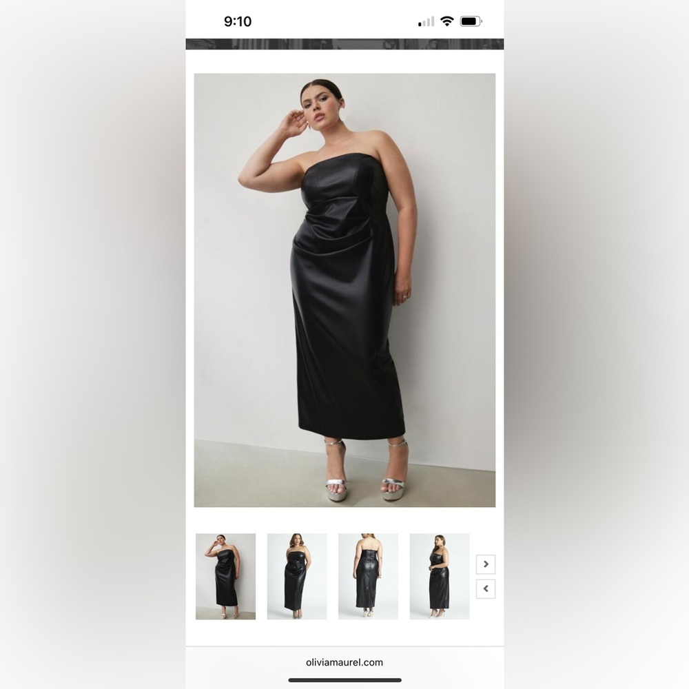 Eloquii plus size black pleather midi dress - Picture 6 of 8